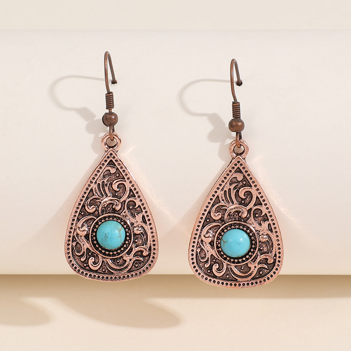 Wholesale Teardrop Turquoise Alloy Earrings